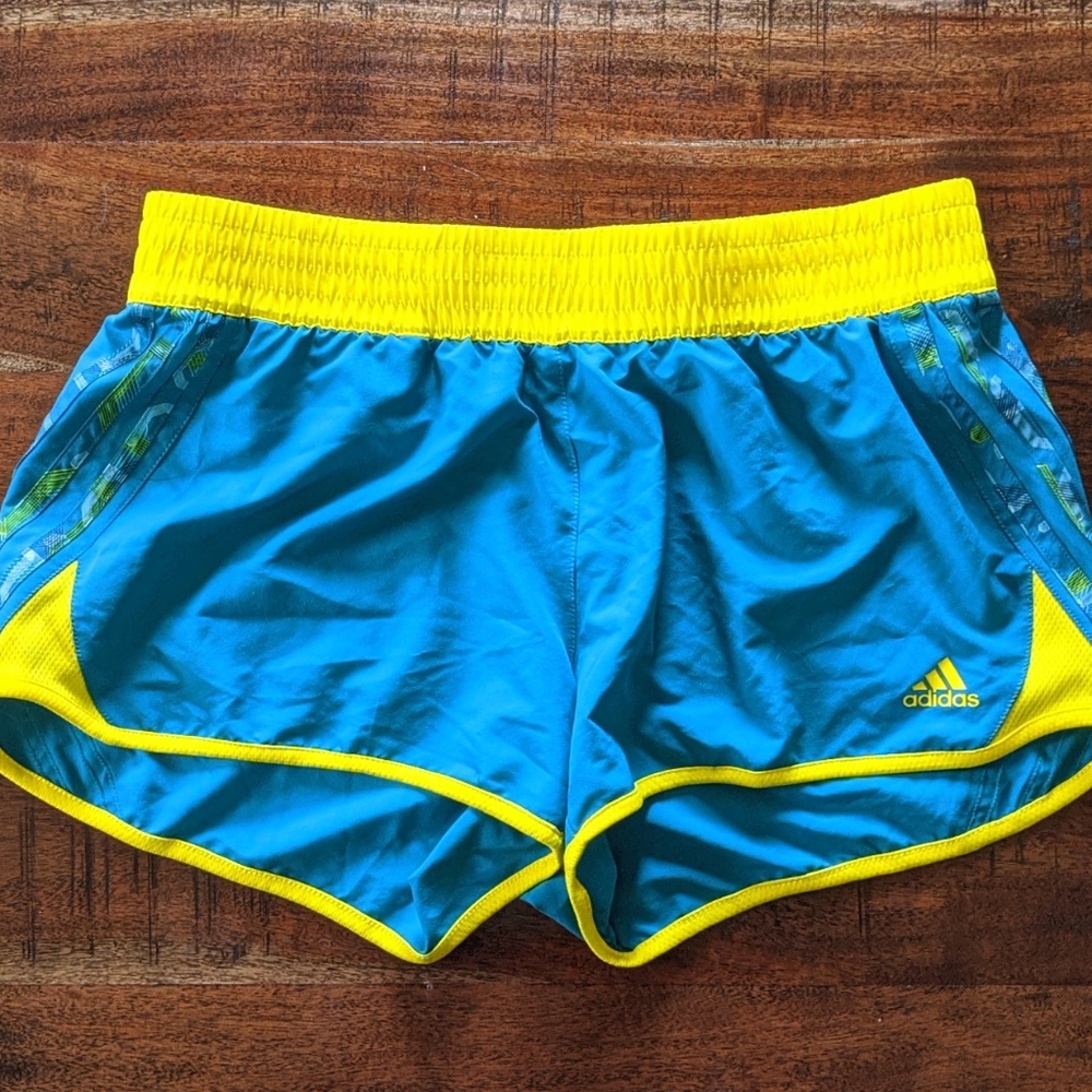 Adidas blue and yellow shorts medium